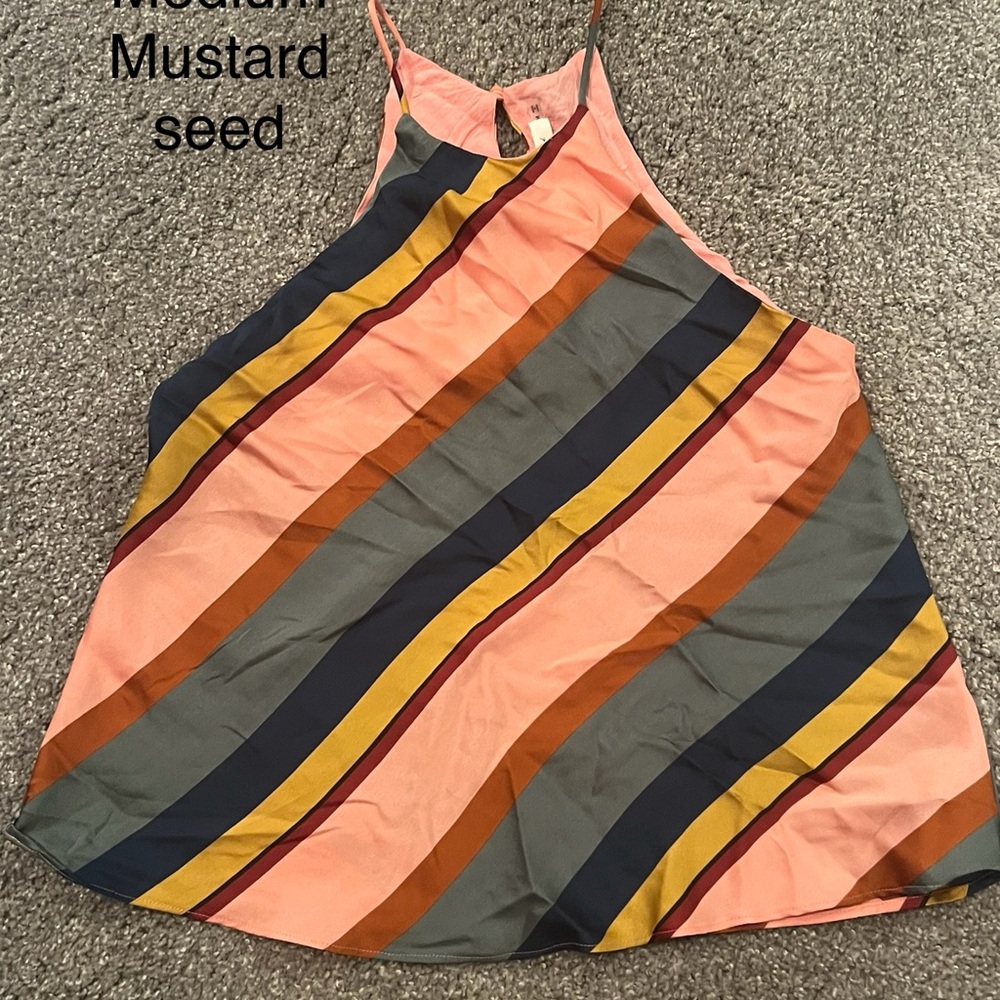 Mustard Seed Striped Multicolor Women's Top